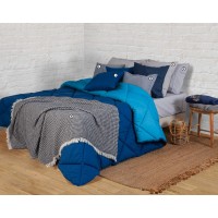 BACARDI - [Edredão Dupla-Face - Azulão/Azul]