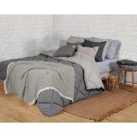 BACARDI - [Edredão Dupla-Face - Cinza/Cinza Claro]