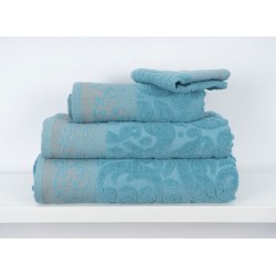 FALINE - [Conjunto de (2), (3) ou (6) Toalhas de Banho - Azul Claro]