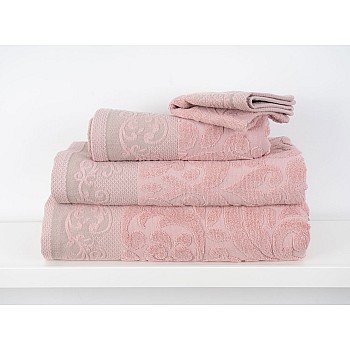 FALINE - [Conjunto de (2), (3) ou (6) Toalhas de Banho - Rosa Claro]