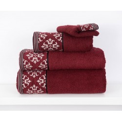 GENA - [Conjunto de (2), (3) ou (6) Toalhas de Banho - Bordeaux]