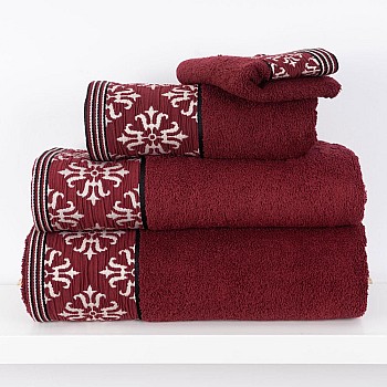 GENA - [Conjunto de (2), (3) ou (6) Toalhas de Banho - Bordeaux]
