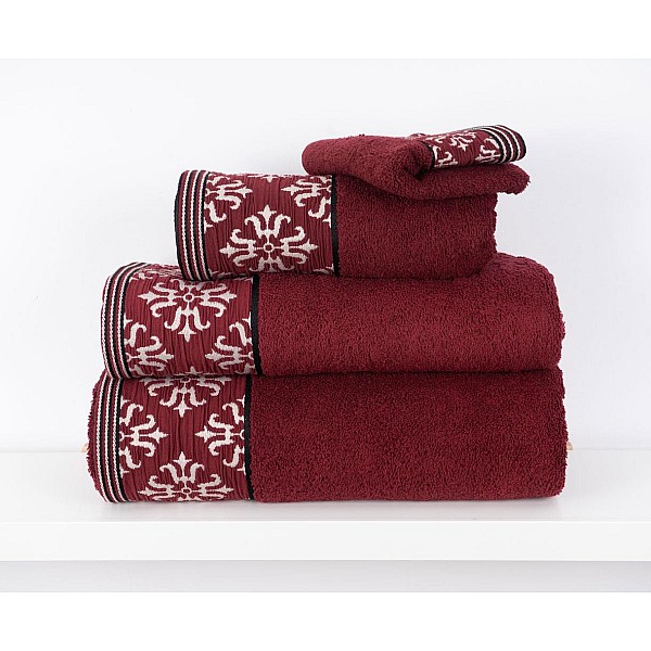 GENA - [Conjunto de (2), (3) ou (6) Toalhas de Banho - Bordeaux]