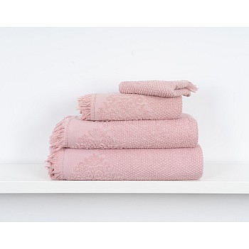 JASMIM - [Conjunto de (2), (3) ou (6) Toalhas de Banho - Rosa Claro]