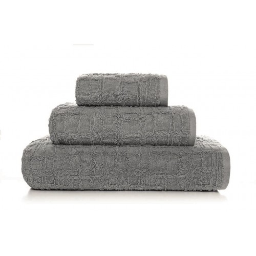GAUFRE - [Conjunto de três (3) toalhas de Banho - Magnetic Grey] 