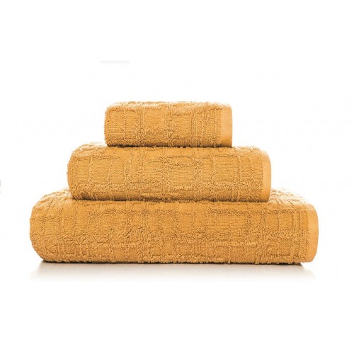 GAUFRE - [Conjunto de três (3) Toalhas de Banho - Pale Gold] 