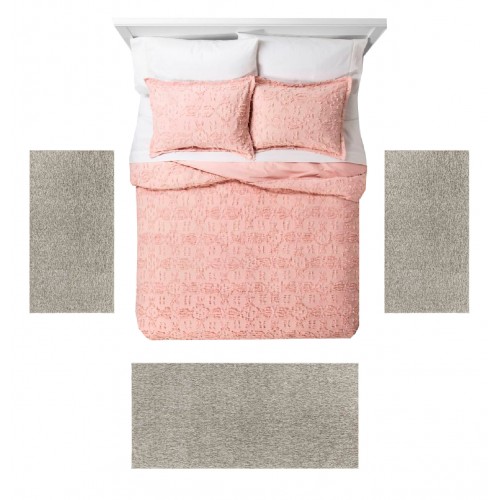 ISABELA - 1800 [Conjunto 3 Tapetes de Quarto - Beige]   