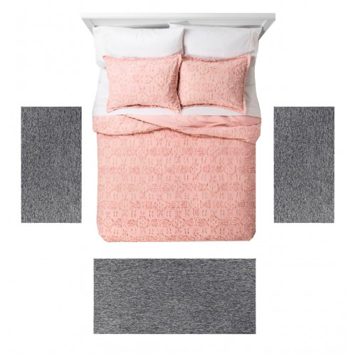 ISABELA - 1800 [Conjunto 3 Tapetes de Quarto - Grey]   