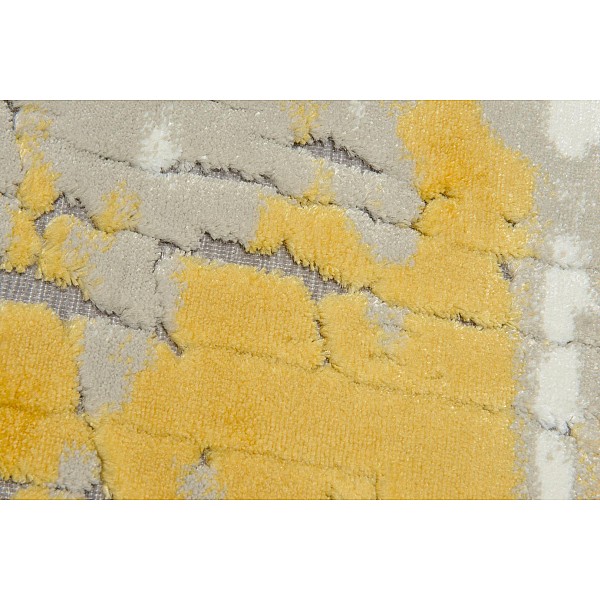 DIPO - 9676 [Conjunto 3 Tapetes Quarto - Amarelo] 
