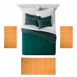 OLIVE - [Conjunto 3 Tapetes de Quarto - Bege Dourado]