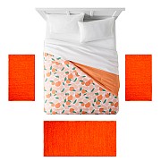 OLIVE - [Conjunto 3 Tapetes de Quarto - Laranja]