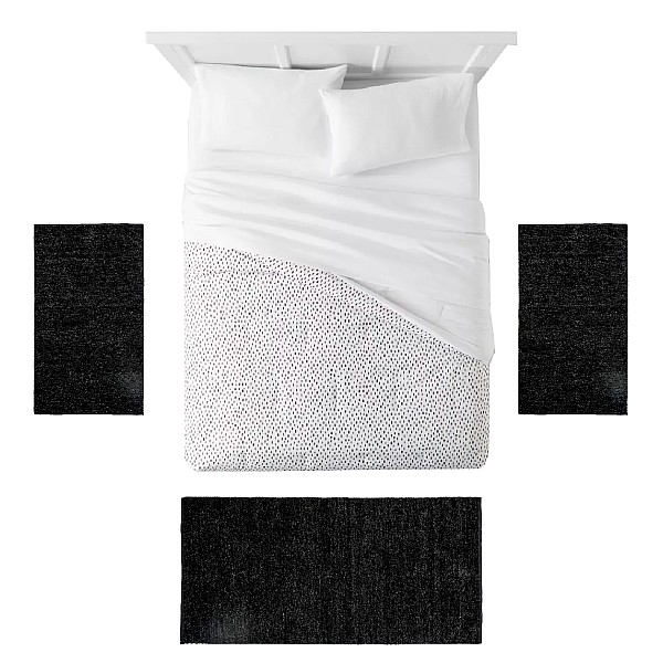 OLIVE - [Conjunto 3 Tapetes de Quarto - Preto]
