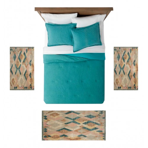 RUMBA - 6196 [Conjunto 3 Tapetes de Quarto - Multi-Cor]