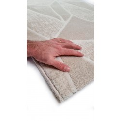 FACURI - 12753 [Conjunto 3 Tapetes de Quarto - Branco/Bege]