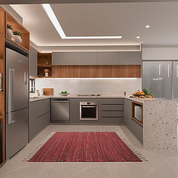 LUSA REGIONAL - [Carpete para Cozinha - Vermelho] 