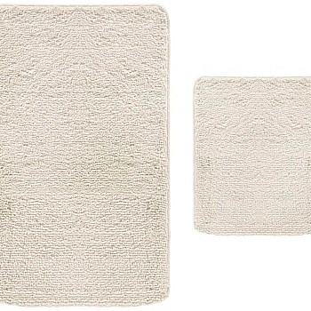 BANHO - 001 [Pack de 2 Tapetes de Banho - Branco]