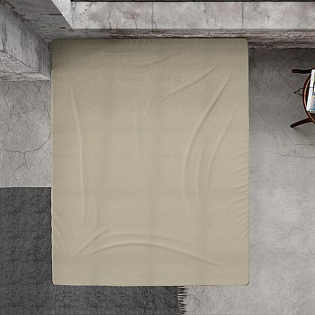 ÂMBAR - [Lençol Ajustável de Flanela - Taupe]