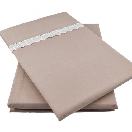 GUIOMAR - [Jogo de Cama  Percal c/ 150 FIOS - Bege]