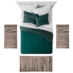 ALEX - 130 [Conjunto 3 Tapetes de Quarto - Cinza]