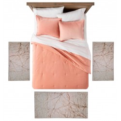 GALIÃO - 8767 [Conjunto 3 Tapetes de Quarto - Bege]