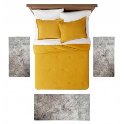 OTÍLIA - [Conjunto 3 Tapetes de Quarto - Amarelo]