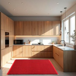 LUSA BICOLOR - [Carpete para Cozinha - Vermelho]