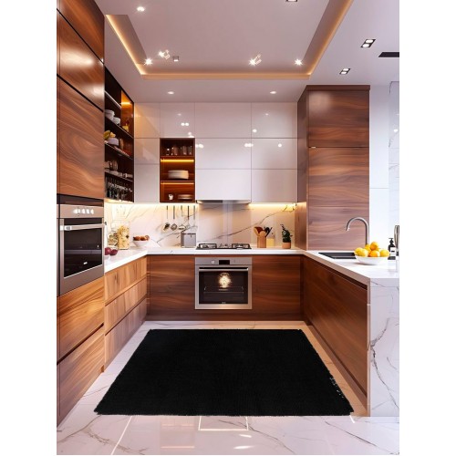 LUSA MIX - [Carpete para Cozinha - Preto]
