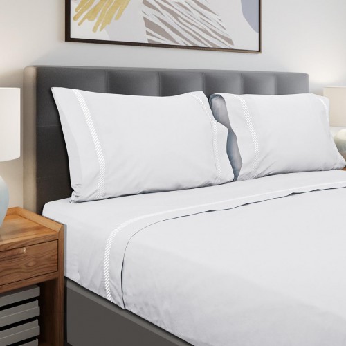 CALCUTÁ - [Jogo de Cama Percal c/ 200 FIOS - Branco]