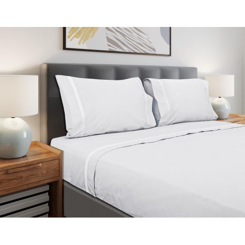 CALCUTÁ - [Jogo de Cama Percal c/ 200 FIOS - Branco]