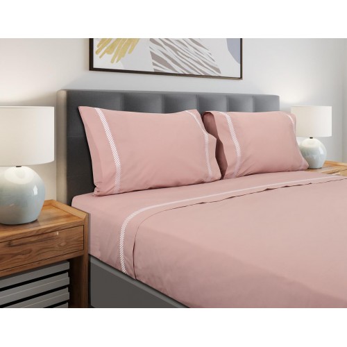 CALCUTÁ - [Jogo de Cama Percal c/ 200 FIOS - Rosa]