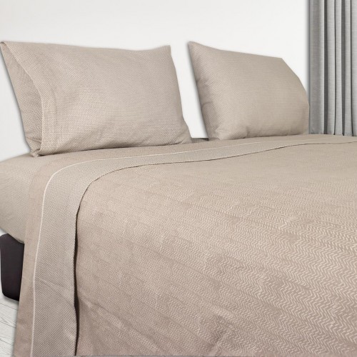 BOSTON - [Jogo de Cama FLANELA - Bege]