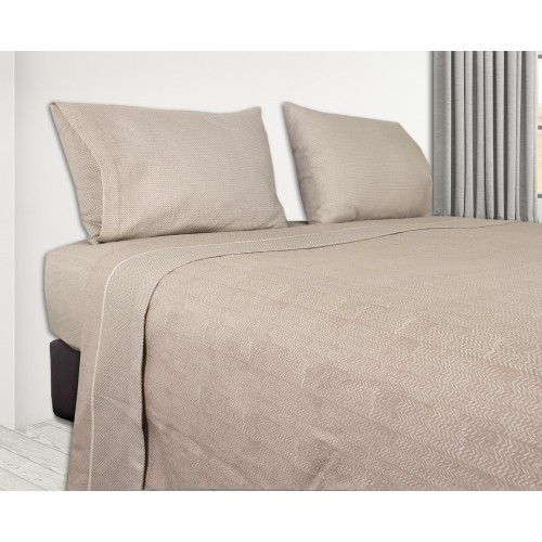 BOSTON - [Jogo de Cama FLANELA - Bege]