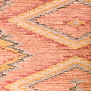 KAIRA - 260 ZIGZAG KELIM [Tapete - Rosa/Multi-Cor]