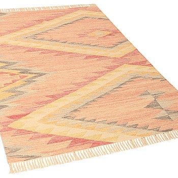 KAIRA - 260 ZIGZAG KELIM [Tapete - Rosa/Multi-Cor]