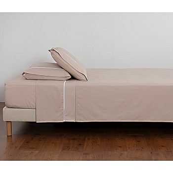 SENSAÇÃO - [Jogo de Cama - Taupe]  · 2,40*2,90 metros + Lençol de baixo ajustável + 2 Fronhas