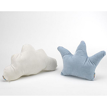 NUVEM + COROA [Pack de 2 Almofadas - Branca/Azul]