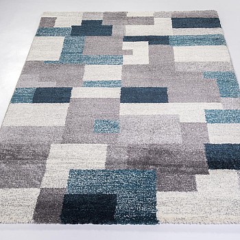HORTA STE01 - 696 [Tapete - Cinza/Azul Petróleo]
