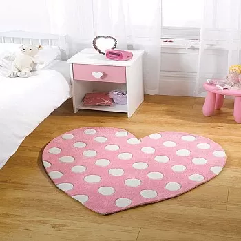 CORAÇÃO - 0,90*0,90 - Polka Heart [Tapete - Rosa Claro]